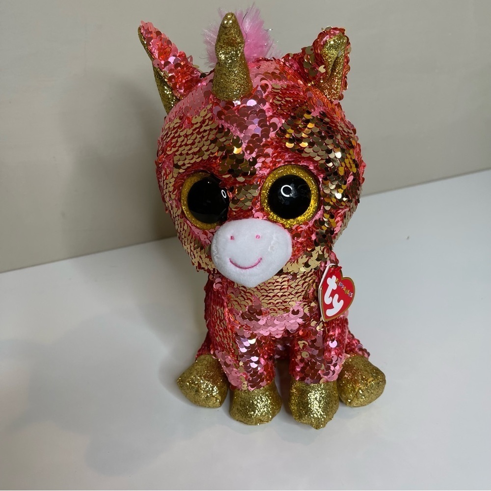 Ty Sunset Reversible Sequin Coral Unicorn